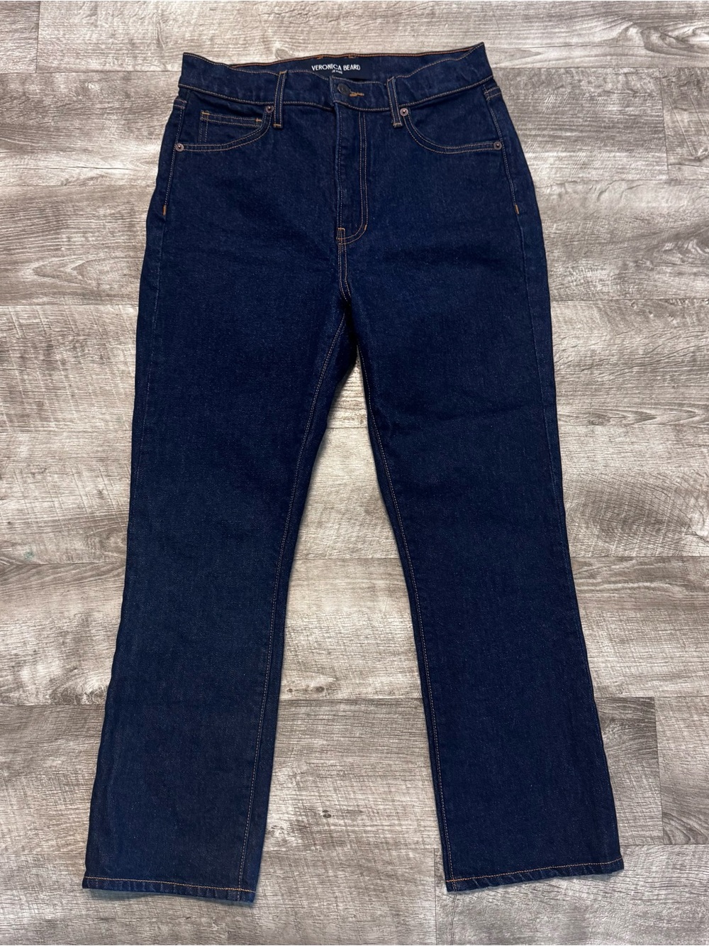 Veronica Beard Carly Kick Flare Crop High Rise Indigo Blue Jeans Womens Sz. 29